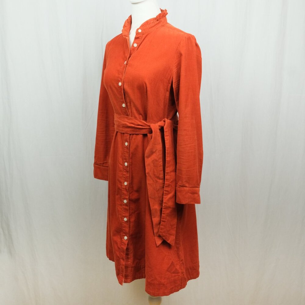 J. Crew | Dresses | Corduroy Ruffle Neck Shirt Dress. size 4 - Picture 9 of 12